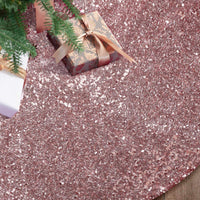 Sequin Christmas Tree Skirt Christmas Tree Decorations Xmas Home Decor -Rose Gold