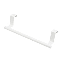 Kitchen Bathroom Stainless Steel Over Cabinet Towel Bar Holder Over Door Towel Rack -White