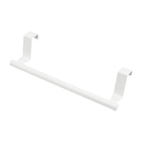 Kitchen Bathroom Stainless Steel Over Cabinet Towel Bar Holder Over Door Towel Rack -White