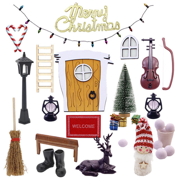 DIY Christmas Dollhouse Miniatures Set Dollhouse Figurine Table Top Decor-Style 2