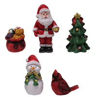 Set of 5Pcs Christmas Garden Statue Garden Resin Figurine Garden Sculpture