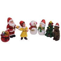 Set of 7Pcs Christmas Garden Statue Garden Resin Figurine Garden Sculpture