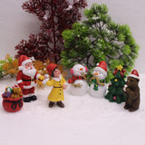 Set of 7Pcs Christmas Garden Statue Garden Resin Figurine Garden Sculpture