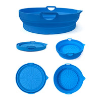 Foldable Air Fryer Silicone Pot Oven Baking Tray Pan Air Fryer Liner Blue