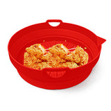 Foldable Air Fryer Silicone Pot Oven Baking Tray Pan Air Fryer Liner Red