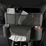 Car Handbag Purse Holder Between Seats Car Consoles Storage Bag Car Seat Barrier-Black