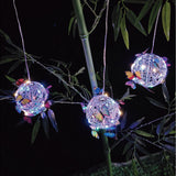 Set of 2 Pcs Hanging Solar Butterfly Pendant Ball Light Mesh Orb Lamp Garden Décor-Multicolour