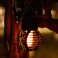 4Pcs Solar Flickering Flame Lantern Lamp Outdoor Hanging LED Lamp Decorative Lights