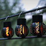 4Pcs Solar Flickering Flame Lantern Lamp Outdoor Hanging LED Lamp Decorative Lights