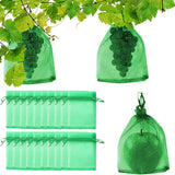 20pcs Fruit Net Bags Garden Vegetable Protection Drawstring Mesh Insect Proof-S