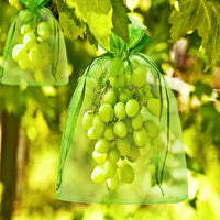 20pcs Fruit Net Bags Garden Vegetable Protection Drawstring Mesh Insect Proof-S