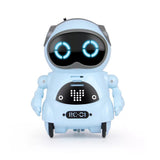 Pocket RC Robot for Kids Talking Interactive Dialogue Singing Dancing Telling Story Mini Robot Toy-Blue