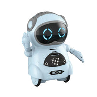 Pocket RC Robot for Kids Talking Interactive Dialogue Singing Dancing Telling Story Mini Robot Toy-Blue