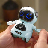 Pocket RC Robot for Kids Talking Interactive Dialogue Singing Dancing Telling Story Mini Robot Toy-Blue