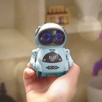 Pocket RC Robot for Kids Talking Interactive Dialogue Singing Dancing Telling Story Mini Robot Toy-Blue