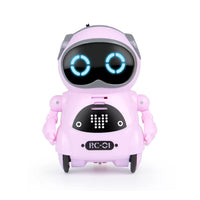 Pocket RC Robot for Kids Talking Interactive Dialogue Singing Dancing Telling Story Mini Robot Toy-Pink