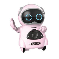 Pocket RC Robot for Kids Talking Interactive Dialogue Singing Dancing Telling Story Mini Robot Toy-Pink