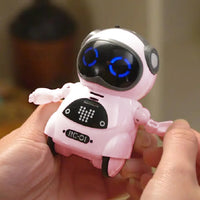 Pocket RC Robot for Kids Talking Interactive Dialogue Singing Dancing Telling Story Mini Robot Toy-Pink