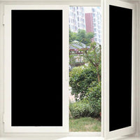 200x40cm Black Total Blackout Matte Window Privacy Film Static Window Cling Sticker Light Blocking Window Film