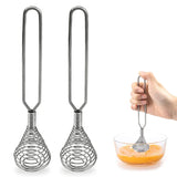 2Pcs Stainless Steel Egg Spring Coil Whisk Handheld Milk Frother Foamer Beater