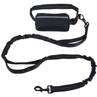 Adjustable Leash Dog Pet Lead Waist Belt for Jogging Running Walking-Black