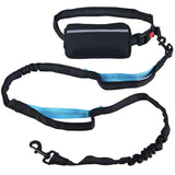 Adjustable Leash Dog Pet Lead Waist Belt for Jogging Running Walking-Blue