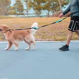 Adjustable Leash Dog Pet Lead Waist Belt for Jogging Running Walking-Blue