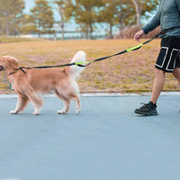 Adjustable Leash Dog Pet Lead Waist Belt for Jogging Running Walking-Green