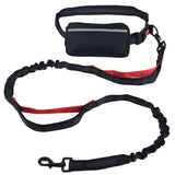 Adjustable Leash Dog Pet Lead Waist Belt for Jogging Running Walking-Red