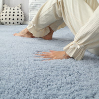 Soft Shaggy Rug Fluffy Plush Area Rug Bedroom Carpet Home Decor Blue