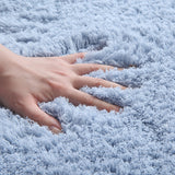 Soft Shaggy Rug Fluffy Plush Area Rug Bedroom Carpet Home Decor Blue