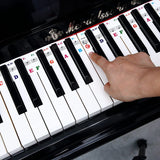 61 Keys Removable Silicone Piano Keyboard Note Labels Set Piano Practice Note Chart without Stickers-Colorful