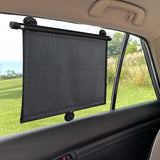 Pair of Car Side Window Sun Shade Cover Retractable Car Roller Blind with Suction Cups