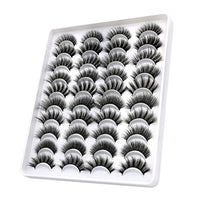 20 Pairs of Natural Curling False Eyelashes 3D Faux False Eye Lashes