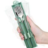 4Pcs Portable 304 Stainless Steel Cutlery Set Reusable Utensils Set with Storage Box