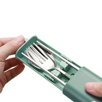 4Pcs Portable 304 Stainless Steel Cutlery Set Reusable Utensils Set with Storage Box