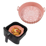 Reusable Air Fryer Silicone Pot Air Fryer Basket Liners Baking Tray Pink