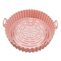 Reusable Air Fryer Silicone Pot Air Fryer Basket Liners Baking Tray Pink