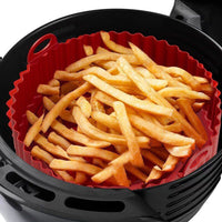 Reusable Air Fryer Silicone Pot Air Fryer Basket Liners Baking Tray Red