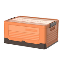 Foldable Stackable Plastic Storage Boxes Collapsible Storage Bins with Lids Orange