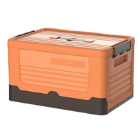 Foldable Stackable Plastic Storage Boxes Collapsible Storage Bins with Lids Orange