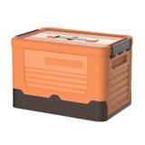 Foldable Stackable Plastic Storage Boxes Collapsible Storage Bins with Lids Orange