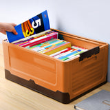 Foldable Stackable Plastic Storage Boxes Collapsible Storage Bins with Lids Orange