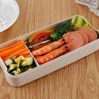 FancyGrab 3-Layer Wheat Straw Bento Box Students Lunch Box Eco-Friendly Leakproof 900ml Food Container Beige