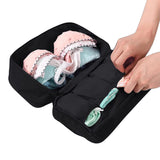 FancyGrab Portable Travel Underwear Bra Storage Bag Water Resistant Toiletry Bag Lingerie Socks Accessories Organizers Black