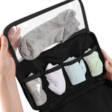 FancyGrab Portable Travel Underwear Bra Storage Bag Water Resistant Toiletry Bag Lingerie Socks Accessories Organizers Black