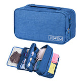 FancyGrab Portable Travel Underwear Bra Storage Bag Water Resistant Toiletry Bag Lingerie Socks Accessories Organizers Blue