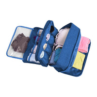 FancyGrab Portable Travel Underwear Bra Storage Bag Water Resistant Toiletry Bag Lingerie Socks Accessories Organizers Blue