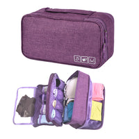 FancyGrab Portable Travel Underwear Bra Storage Bag Water Resistant Toiletry Bag Lingerie Socks Accessories Organizers Purple