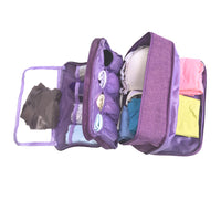 FancyGrab Portable Travel Underwear Bra Storage Bag Water Resistant Toiletry Bag Lingerie Socks Accessories Organizers Purple